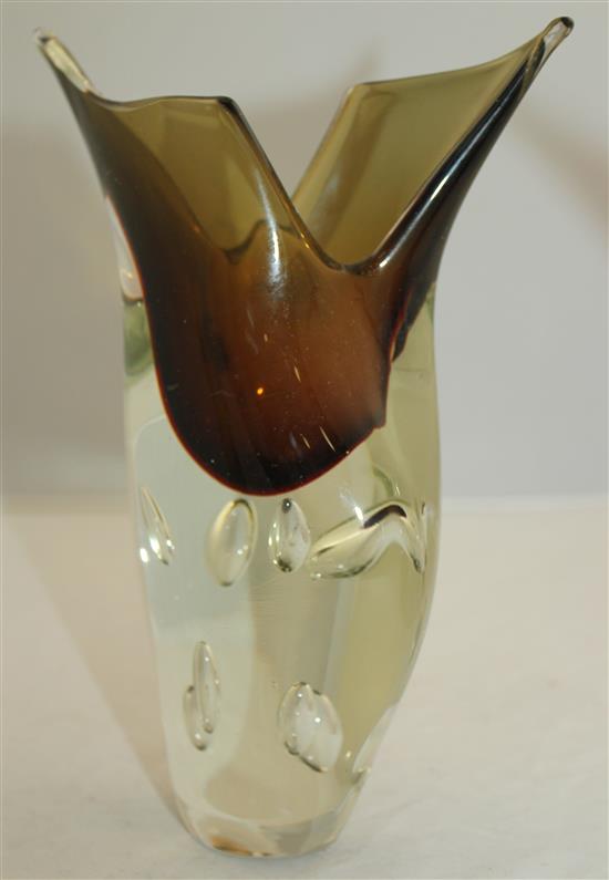 Ten Murano Sommerso and coloured glass fish-form vases, 1950s-70s, 15cm - 31.5cm